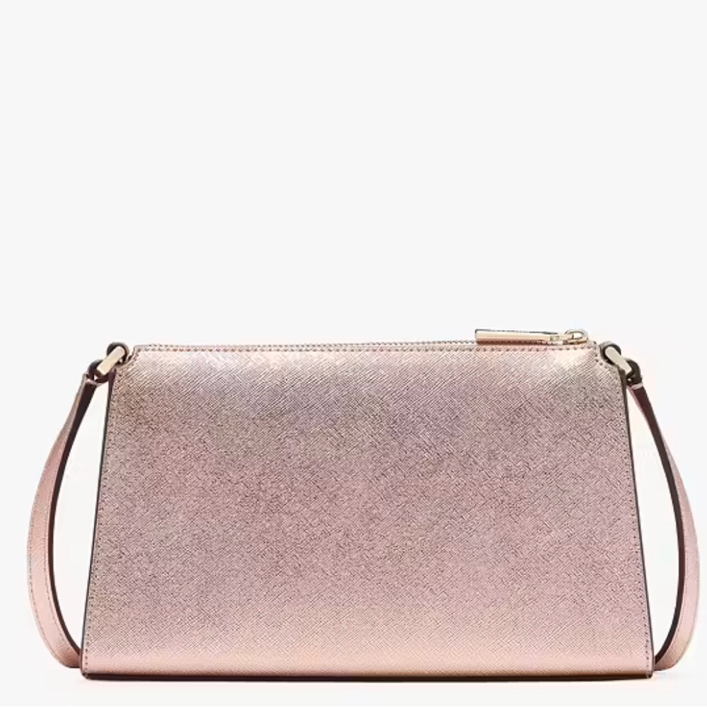 HP 12/29 NWT Kate Spade Kenzie Limited Edition Metallic Mini Crossbody Rose Gold - Picture 3 of 9